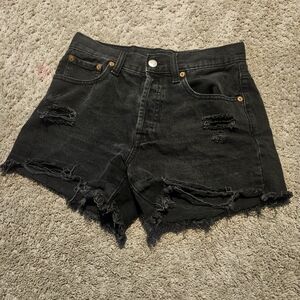 aéropostale black ripped shorts